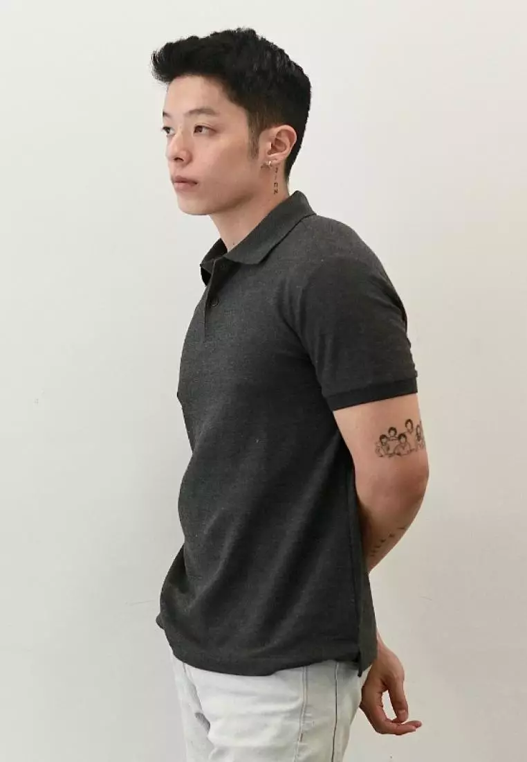 Kale Park Dark Grey/ Kaos Polo Pria Lengan Pendek Kerah / Polo Shirt Slim Fit