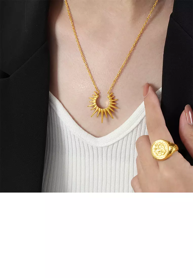 Gold sun sale pendant necklace