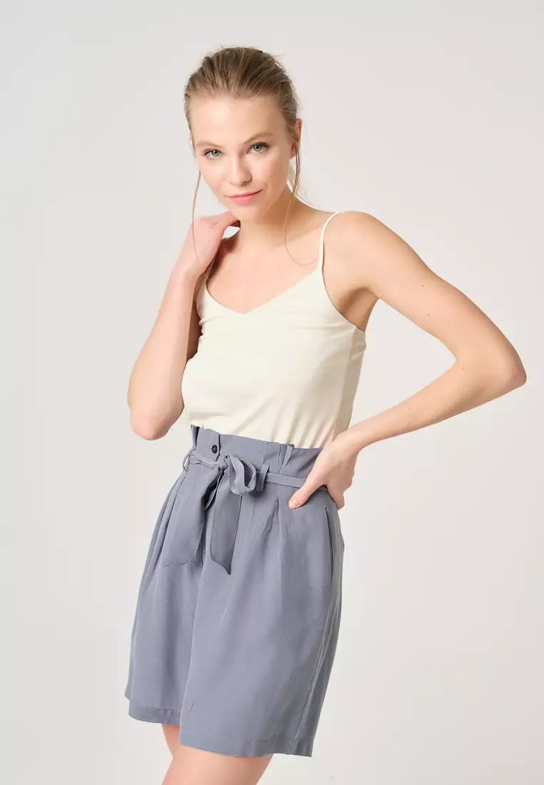 網上選購DAGİ Blue Short, Shirred Waist, Robe Belt, Loungewear for