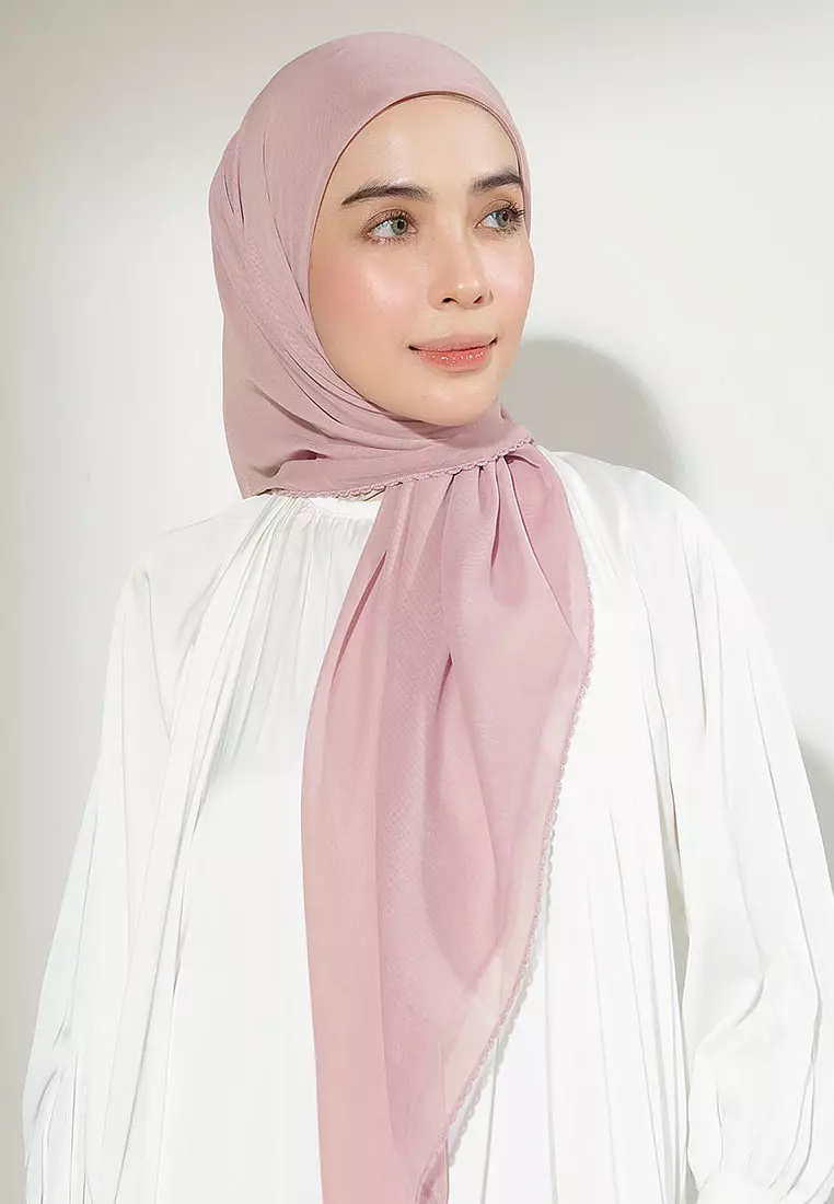 Paris Embroidery Signature Square (Lozy X Hamidah) Purple Pastel