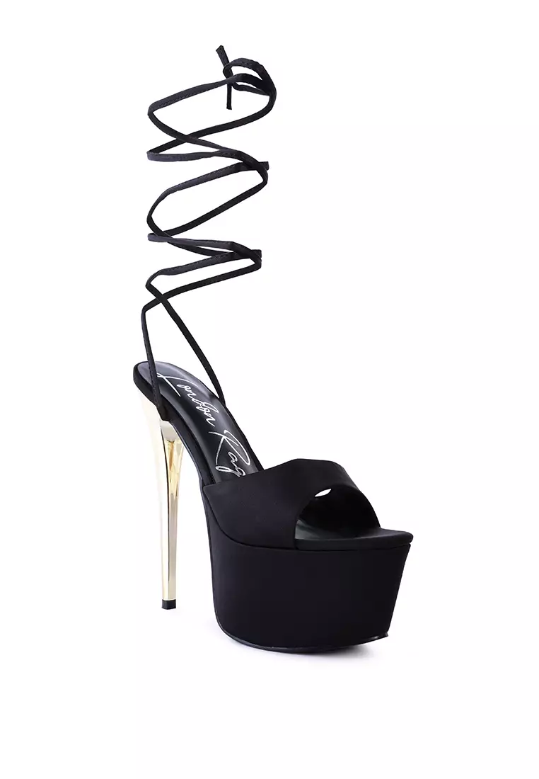 Black platform 2024 lace up heels