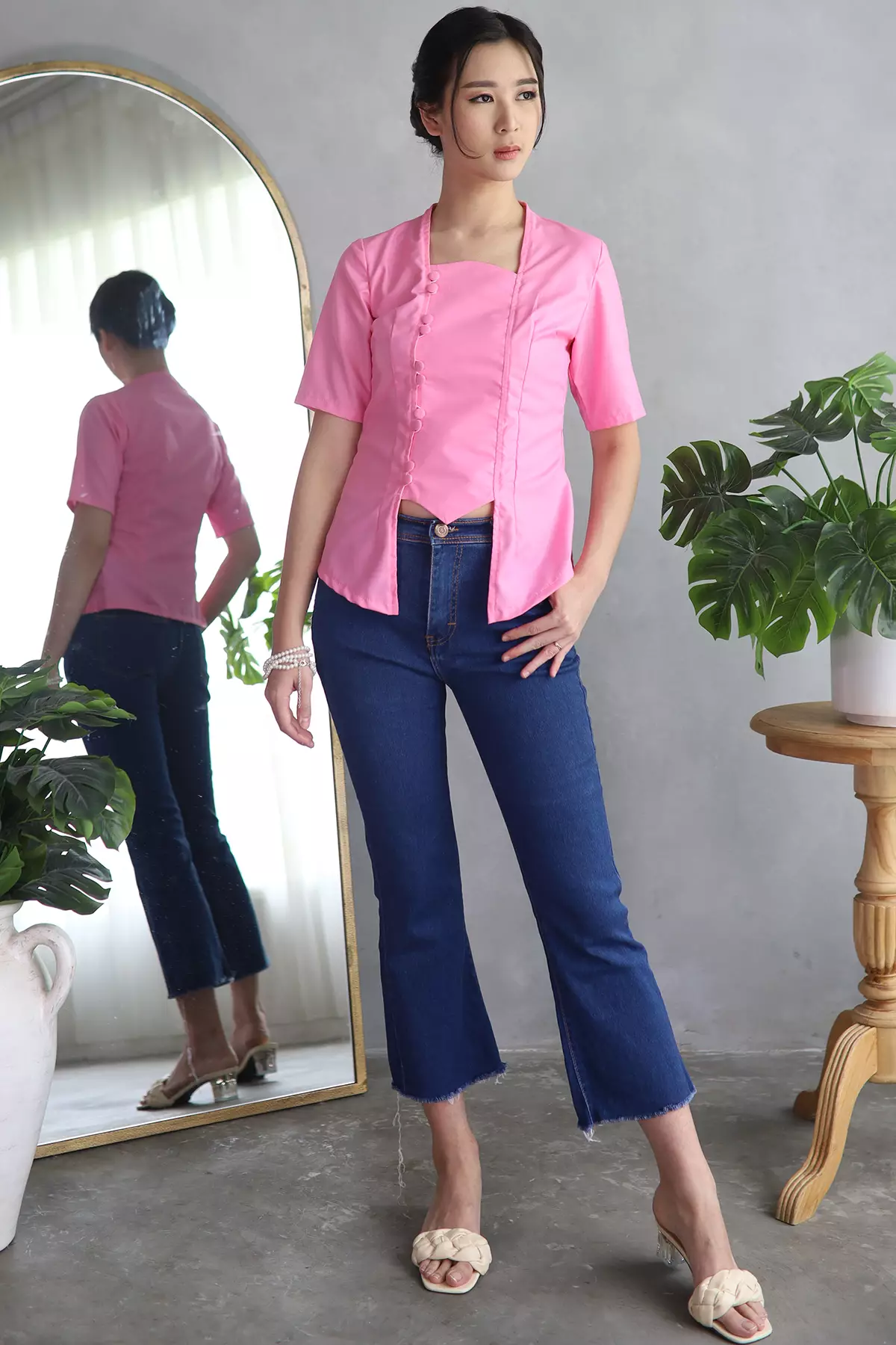 Sinok Plain Pink Kebaya