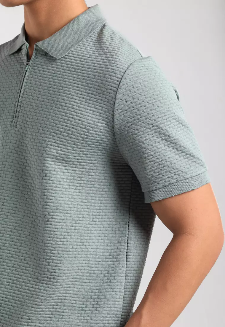 MOC - Kaos Polo Pria Lengan Pendek Caleb - Light Green