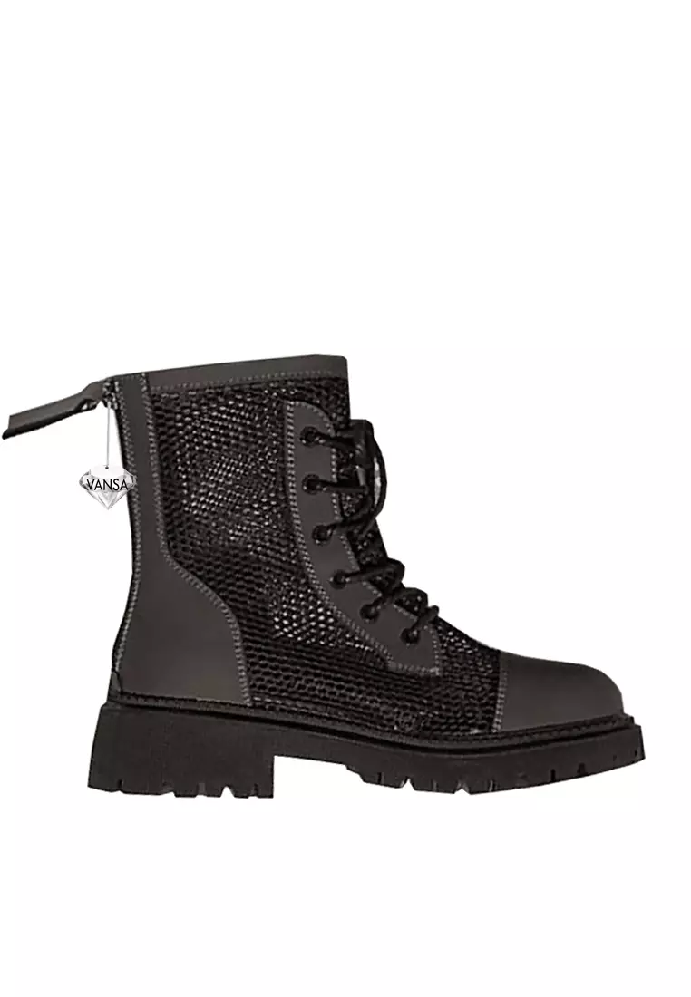 Discount on Twenty Eight Shoes  shoes - SKU: VANSA Sexy Mesh Platform Mid Boots VSW-B-5526