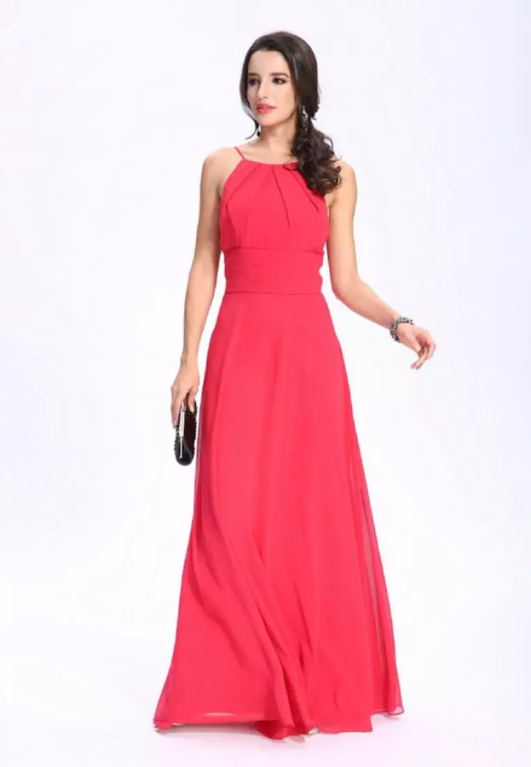 優雅的風格雪紡晚禮服