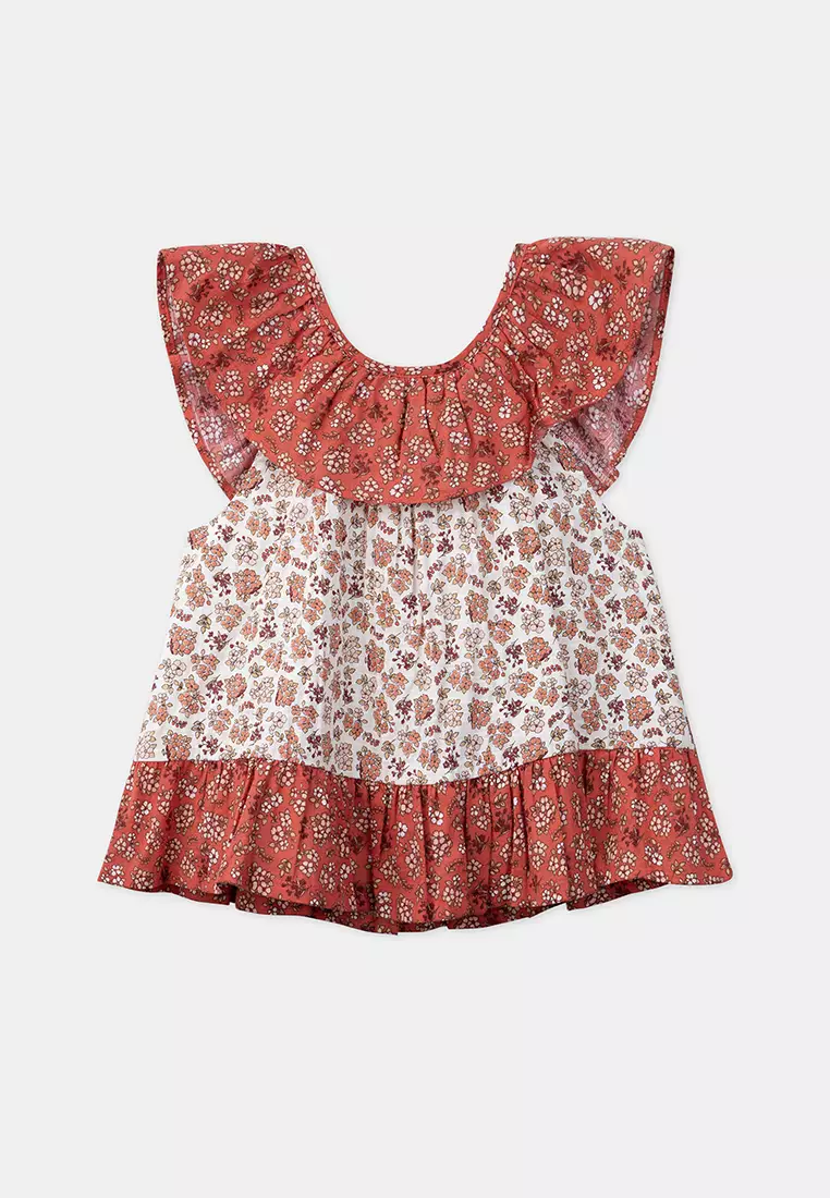 Terracotta Patchwork Blouse