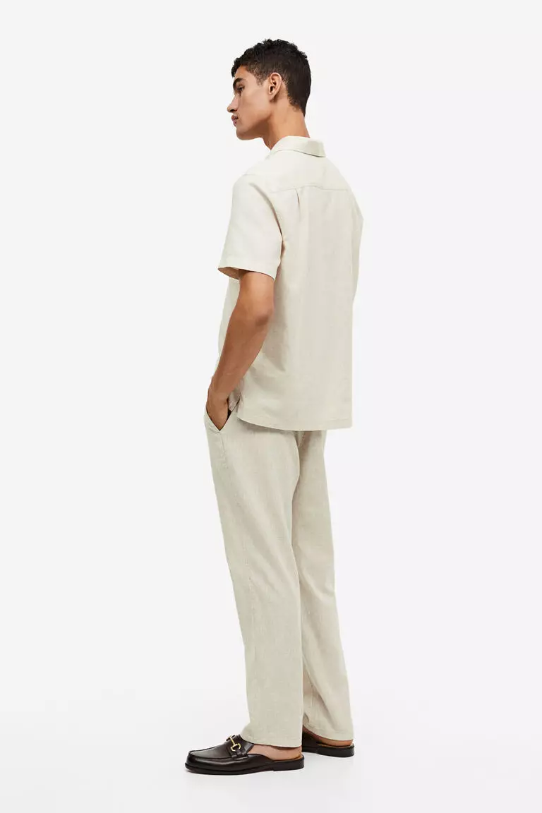 Regular Fit Linen-blend trousers