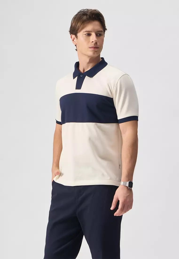 Color Block Pique Polo Shirt
