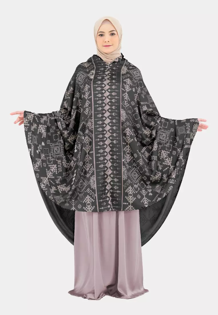 Mukena 2 in 1 Sabiyaa Ethnic Lasercut Silk Premium - Night Amethys