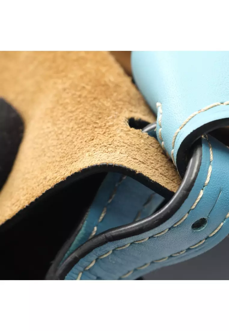 Pre-Loved LOEWE GATE BAG gate bag Small Shoulder bag leather Light blue black