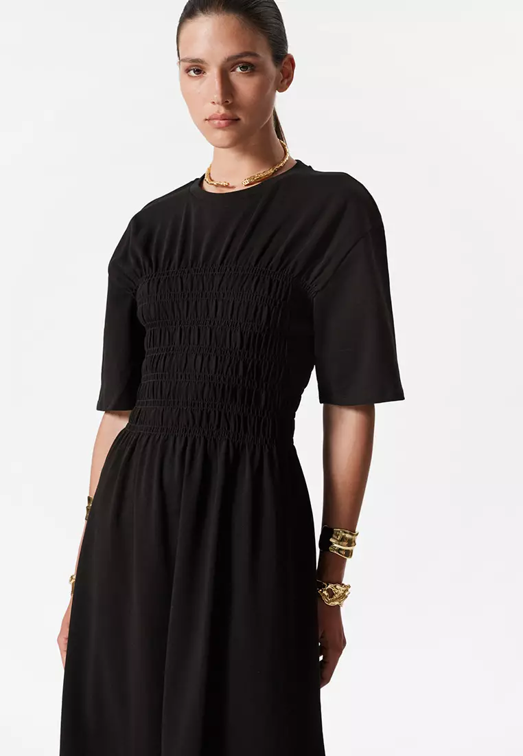 Smocked Midi Dress