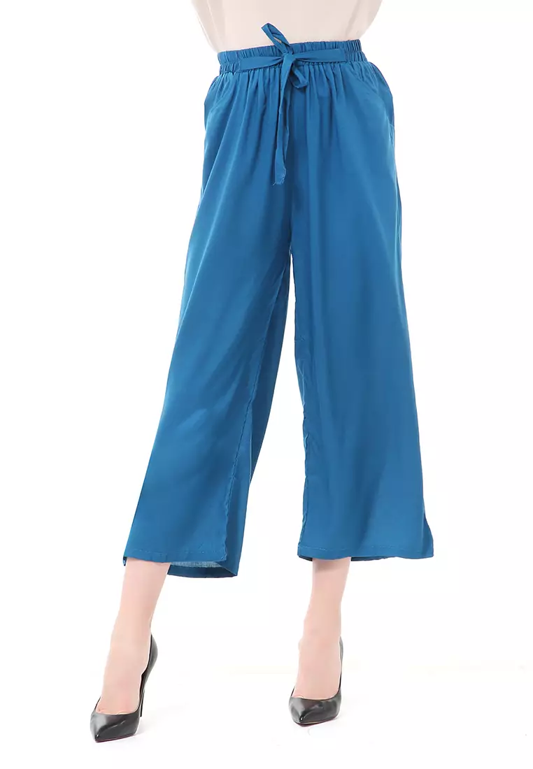 Stella Celana Panjang Casual Wanita Kulot Loose Pants Homewear Material Rayon ORIGINAL - Deep Sea