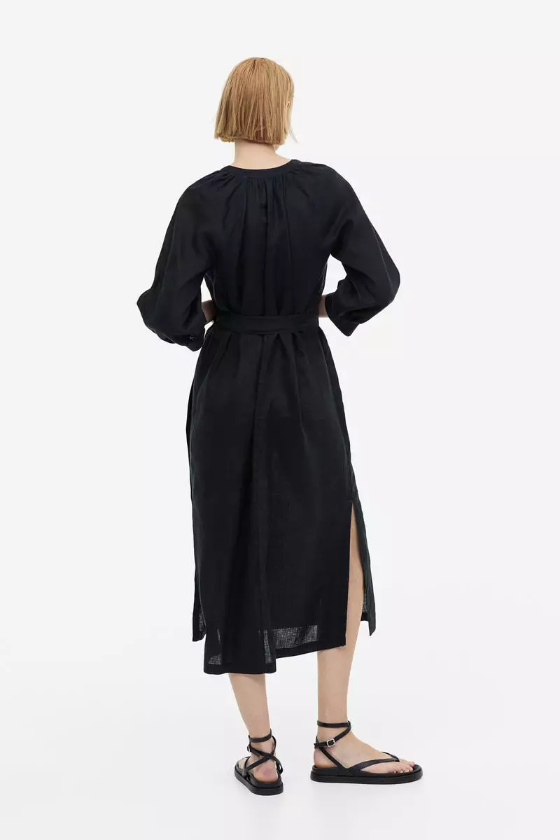 Buy H&M Linen tiebelt dress Online ZALORA Malaysia