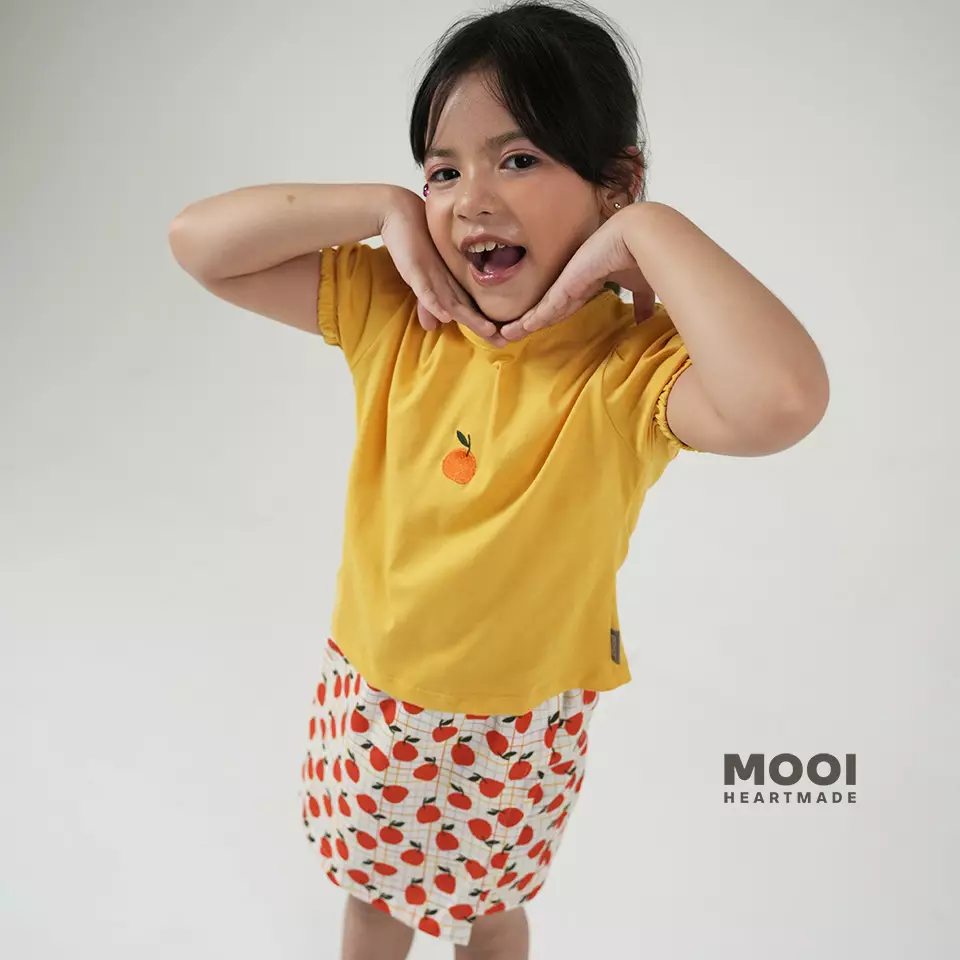 Mooi Setelan Anak Perempuan Alena Skort Set - Sun Gold