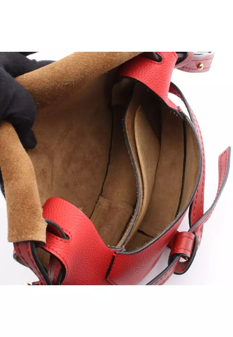 Pre-Loved LOEWE Gate Small Shoulder bag leather Red