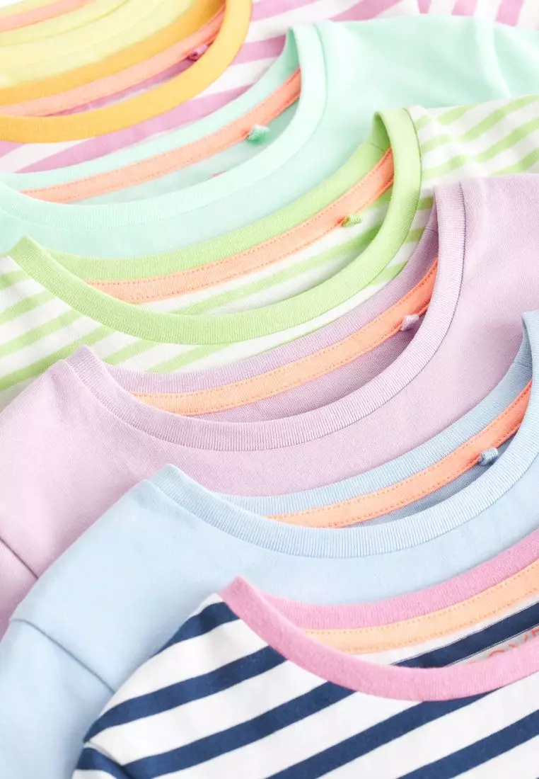 7 Pack Solid/Stripe T-Shirts