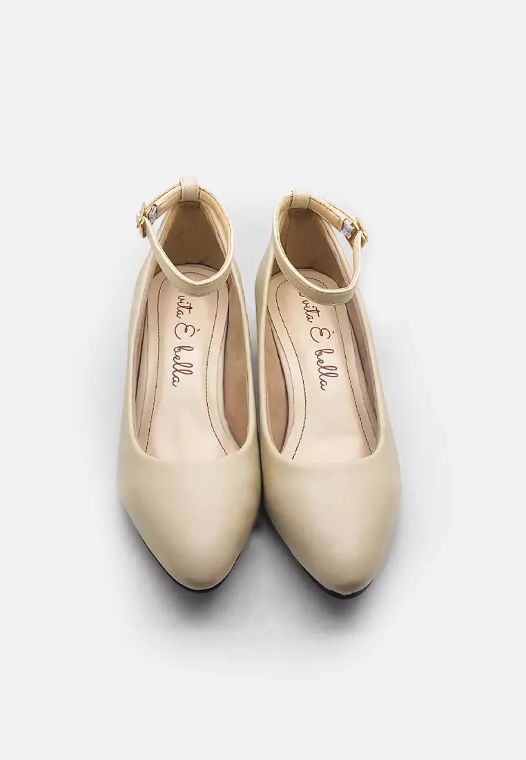 Chloe Sepatu Pumps Block Heels Wanita Strap Tali
