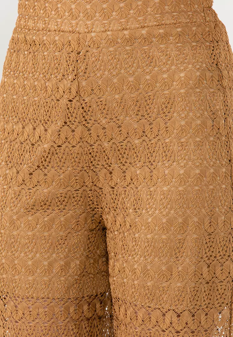 鏤空蕾絲清涼寬褲長褲