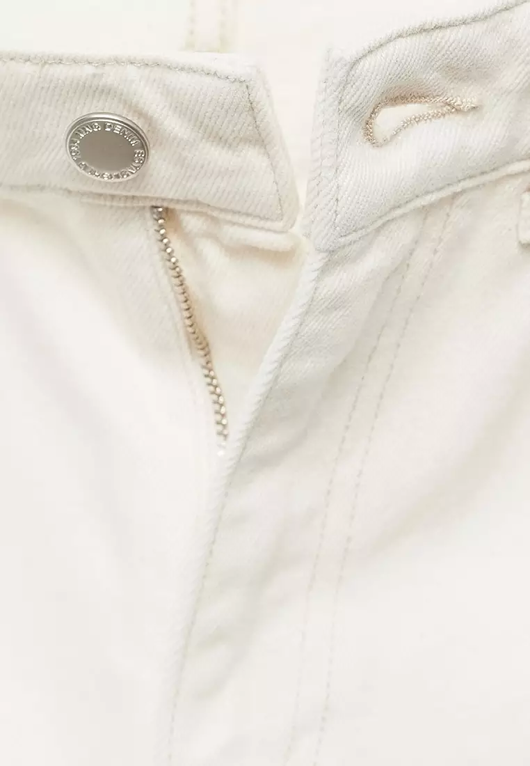 Mango Wide Leg Cropped Jeans With Seam Detail 2025 | Buy