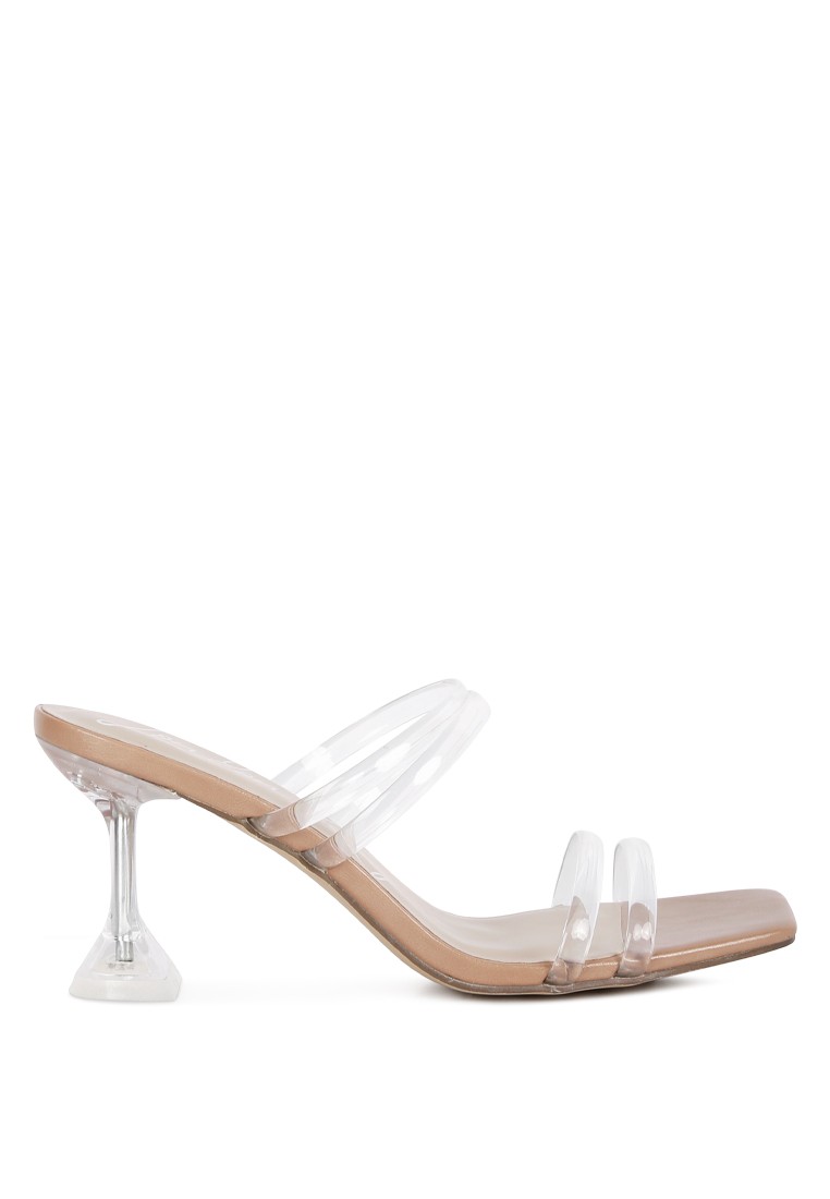 Camel Clear Spool Heeled Sandal
