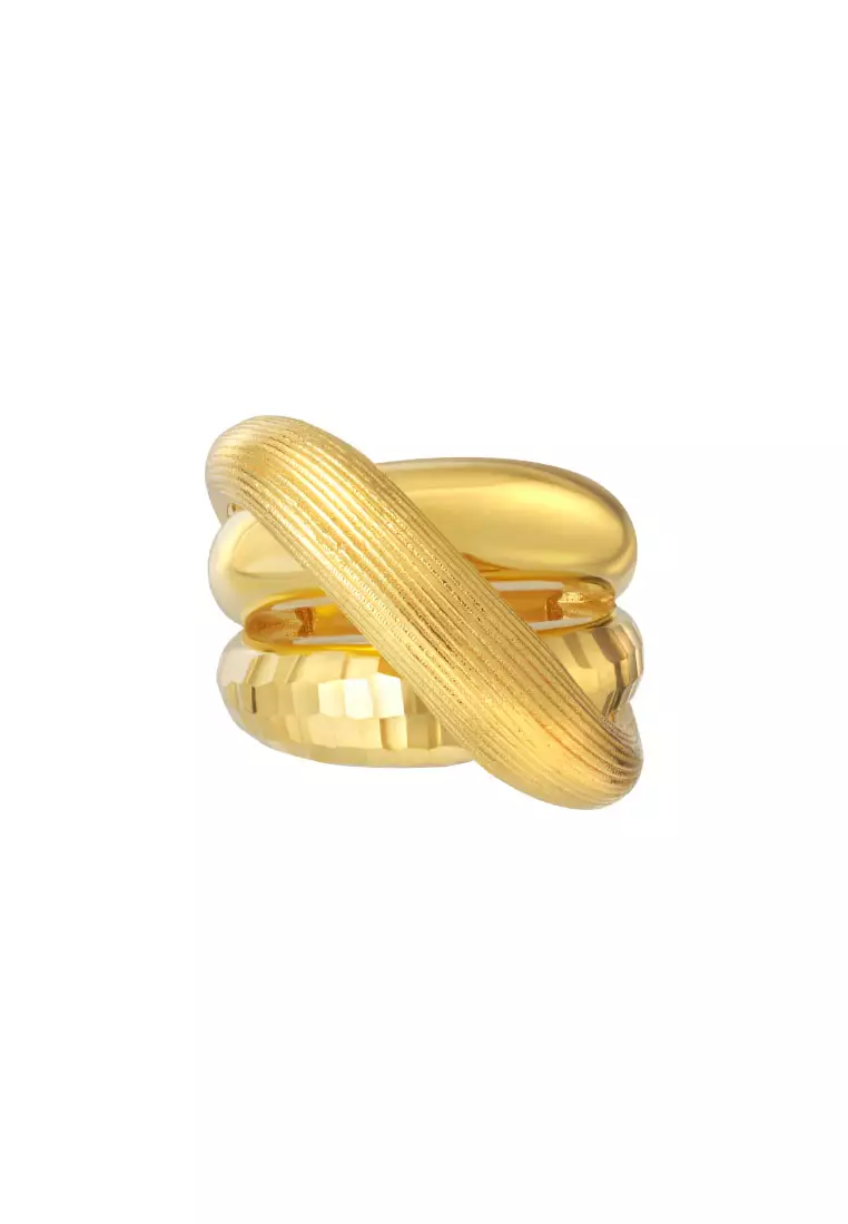 TOMEI Lusso Italia Criss Cross Ring Yellow Gold 916