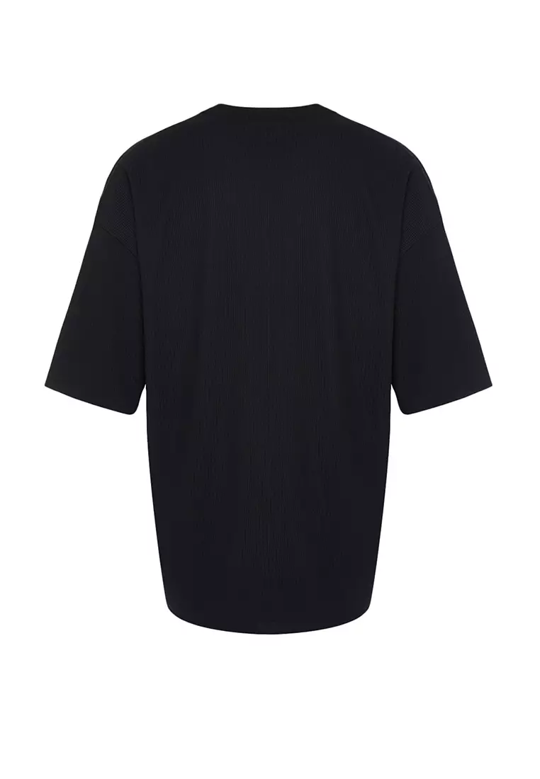 Crew Neck Textured T-Shirt