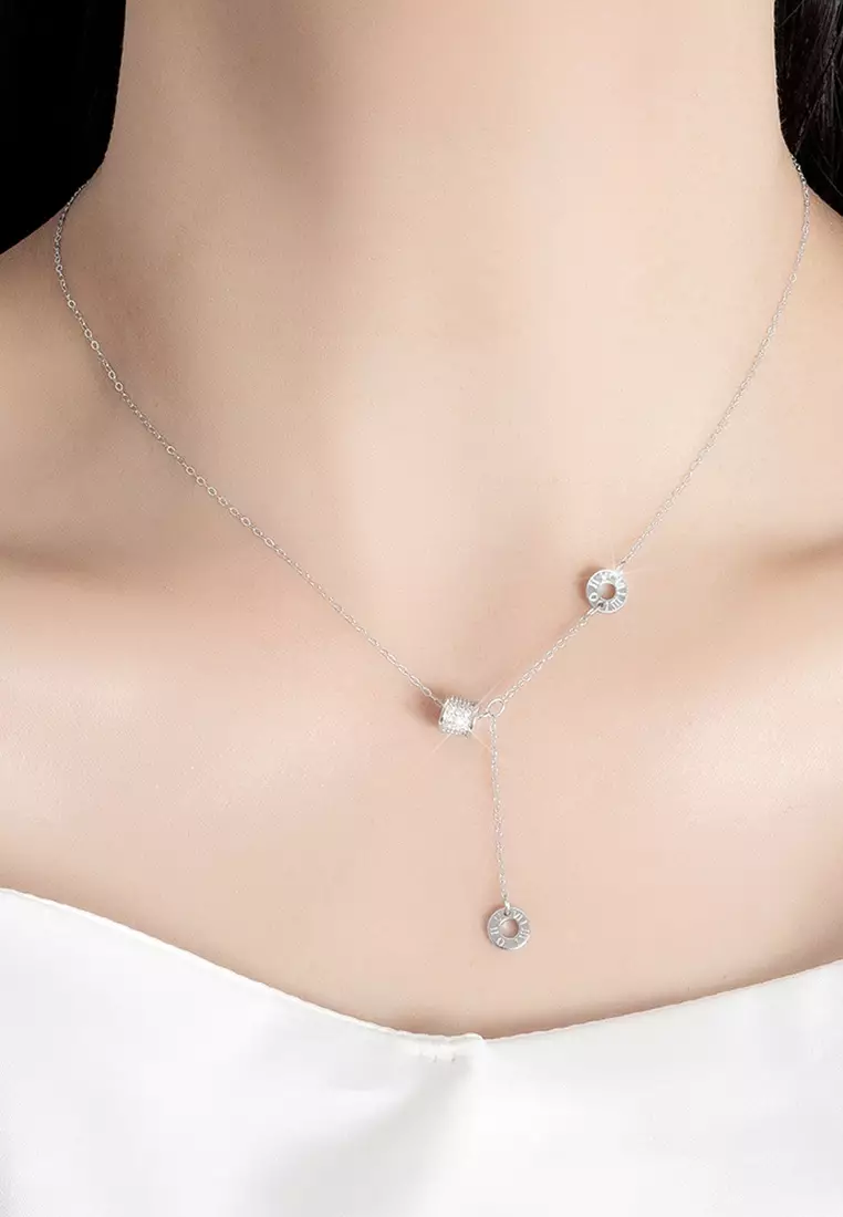Kalung Wanita Berlian Korea Fashion Berlapis Platinum Anti Memudar Kalung Wanita Elegan
