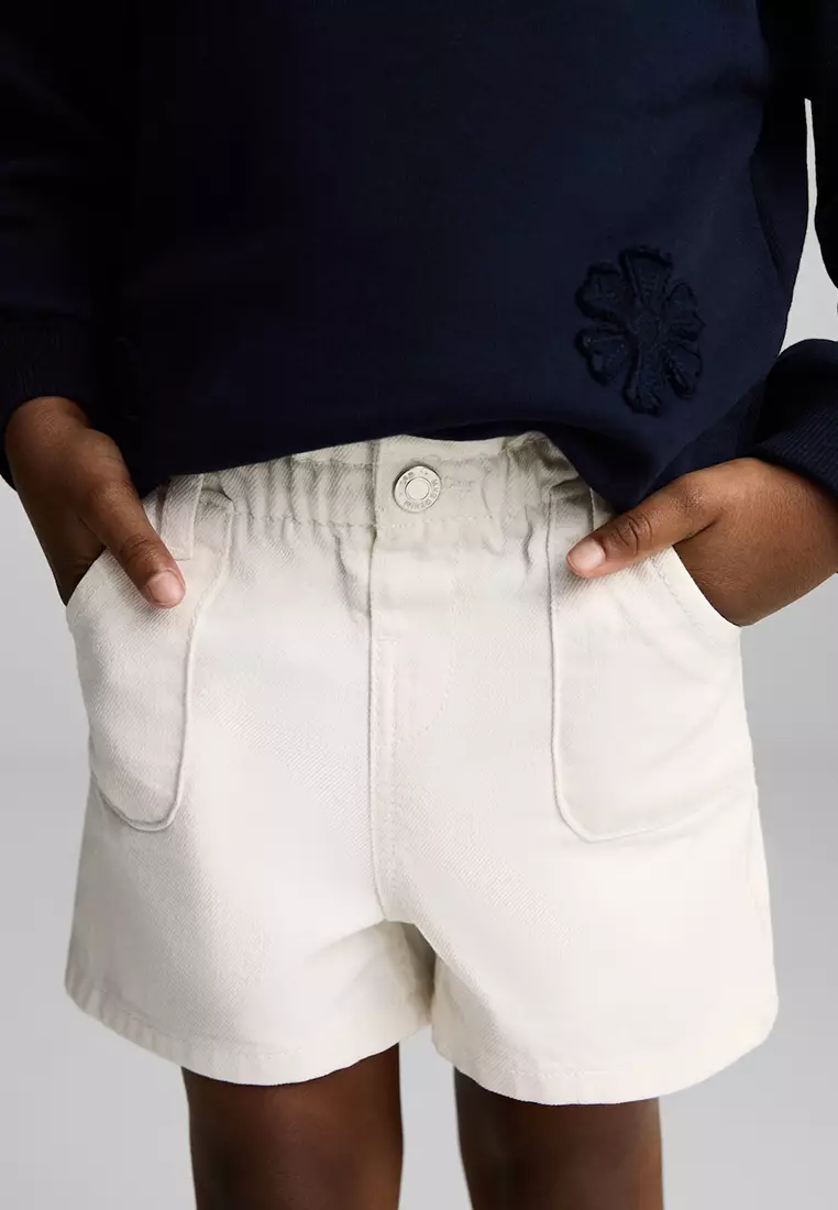 Paperbag Denim Shorts