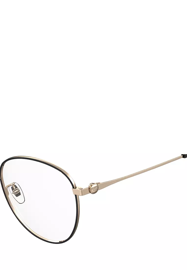 MOSCHINO Optical glasses MOS591/F-2M2, ROUND / OVAL Shape with BLACK GOLD Color