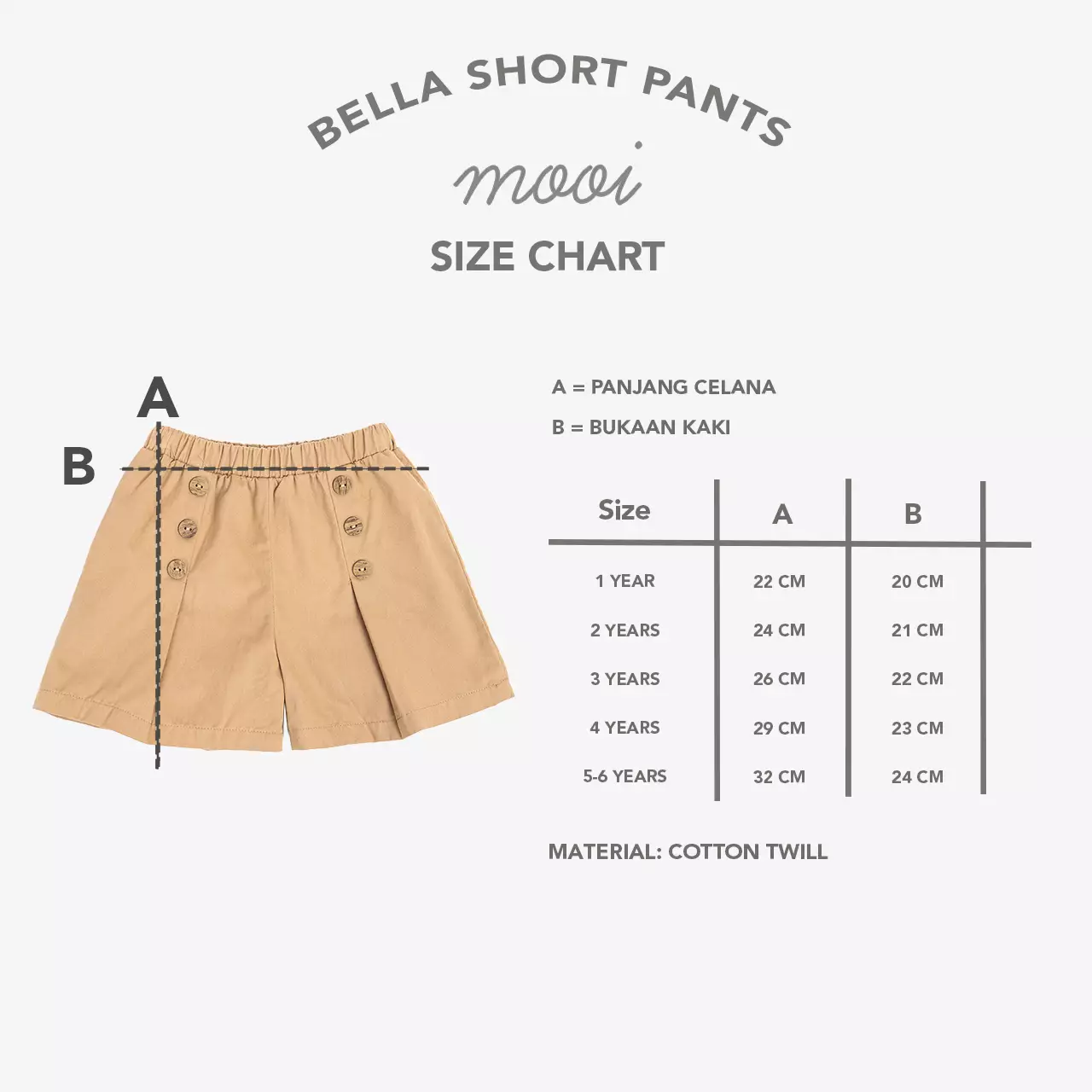 Mooi Celana Pendek Anak Perempuan Bella Short Pants - Pink