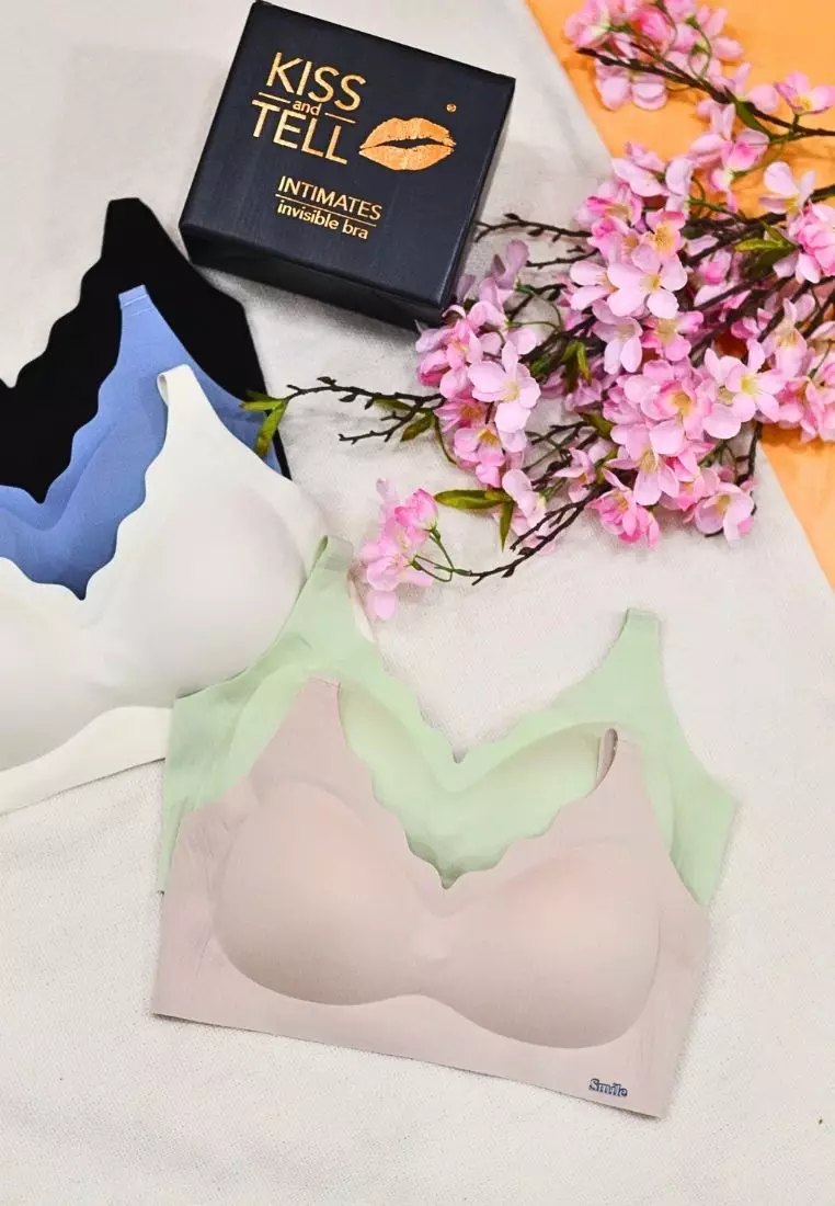 Premium Macie Scallop Seamless Wireless Padded Support Bra in Green