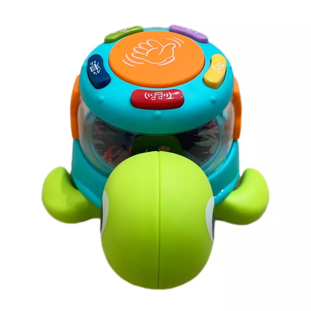 Freckles Baby Funny Animals TURTLE Drum With Light and Music (Termasuk Baterai) - Mainan Aktivitas Edukasi Bayi