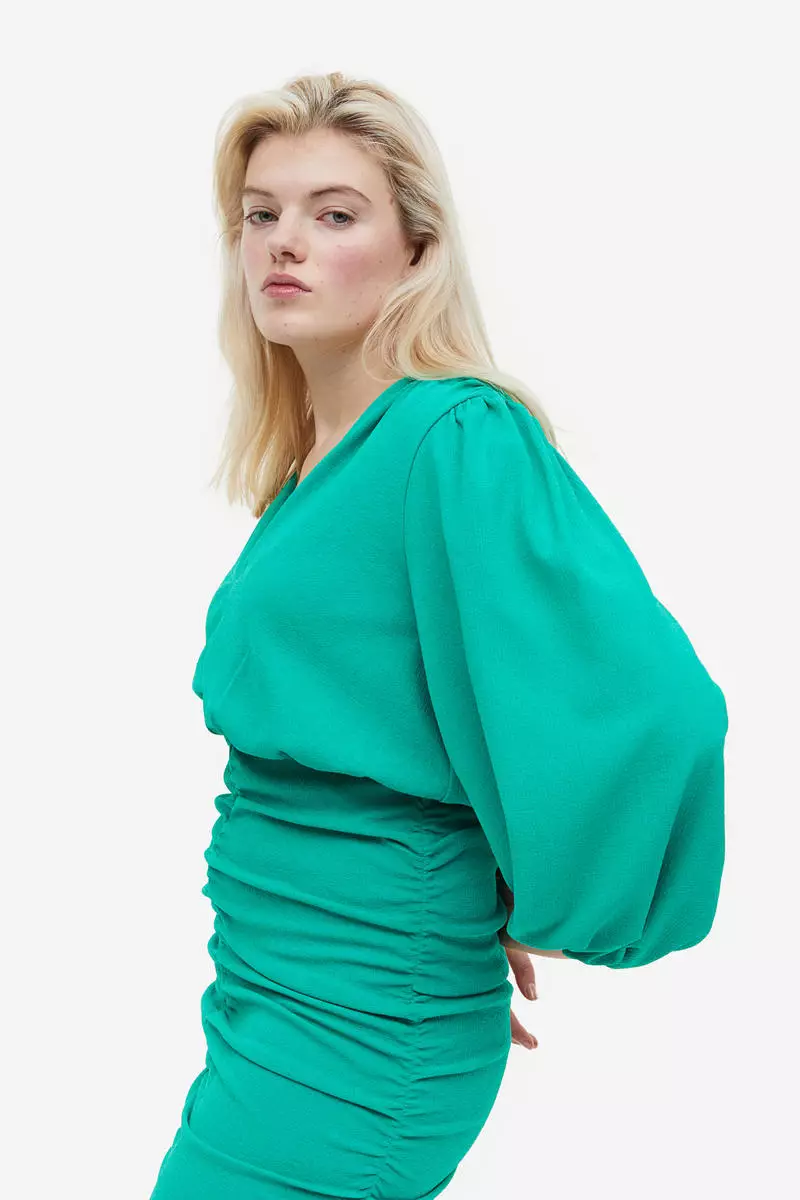 Gathered jersey dress