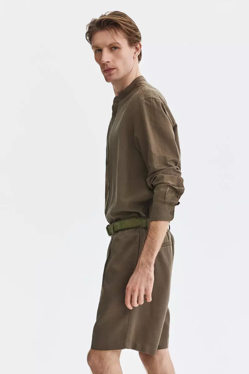 Relaxed Fit Linen-blend shorts