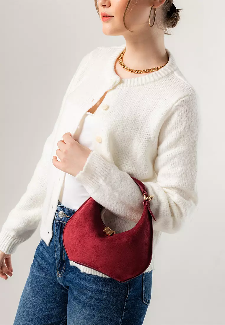 Kuki Mini Bag Suede - Cranberry