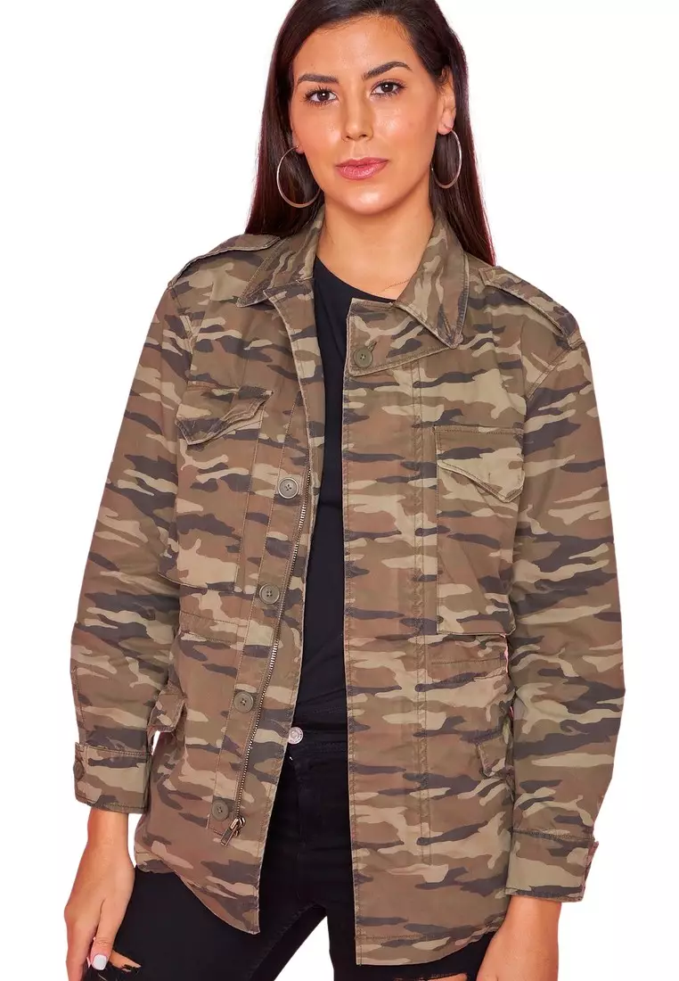Camouflage oversized deals jacket