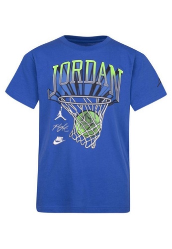 Jordan blue Jordan Boy's Jumpman Hoop Style Short Sleeves Tee (4 - 7 Years) - Dark Marina Blue 2F772KA2482D0BGS_1