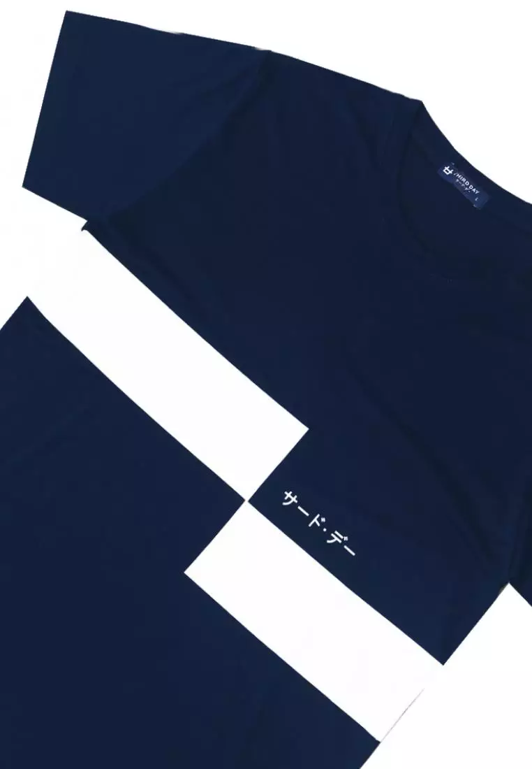 MTI36 Kaos T-Shirt Pria Instacool Gant Chart Katakana Navy