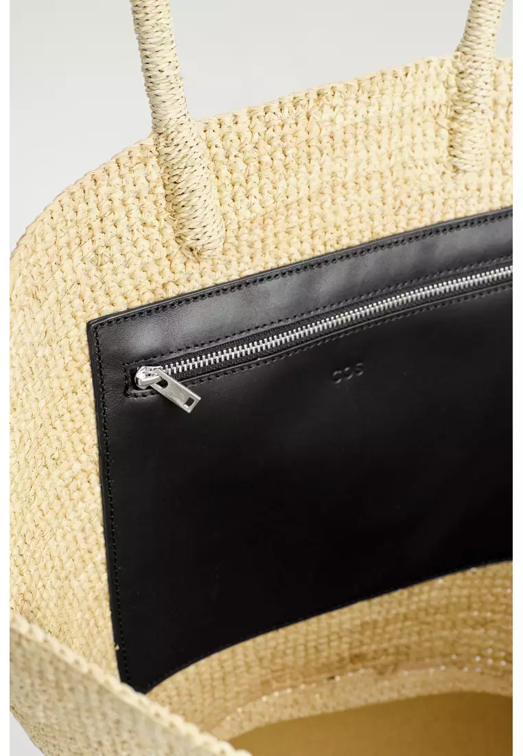 HAND-WOVEN MARKET TOTE - STRAW