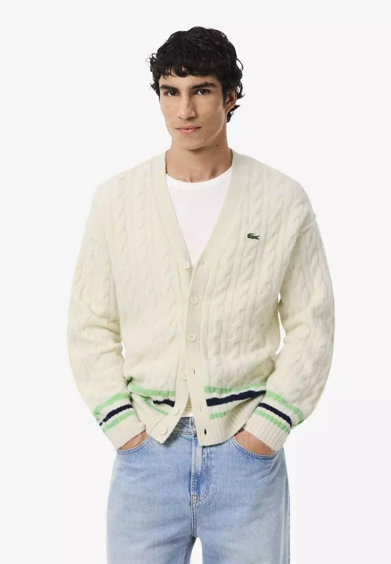 Cable Knit Wool Cardigan