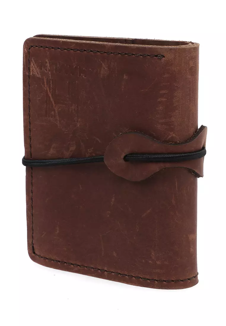 Zackly Card Holder Wallet Dompet Kartu Vintage Style Handmade Material Leather ORIGINAL - Brown