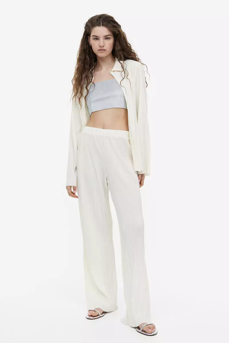 h&m white trousers