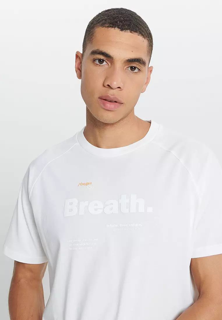 Textured Printed Crew Neck T-Shirt