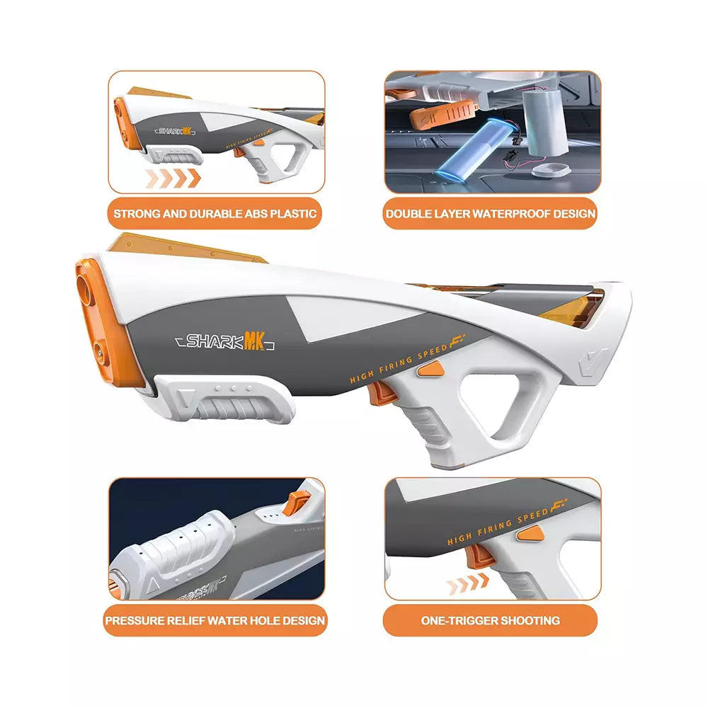 PASO ELECTRIC WATER GUN WATER BATTLE SHARK MK - PUTIH