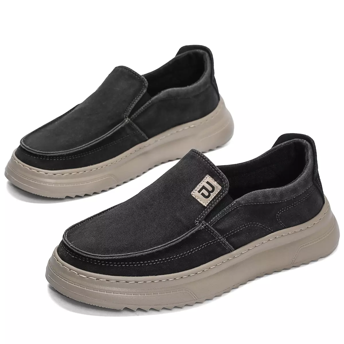 Sepatu Slip On Pria Kanvas Kasual Kerja Sepatu Cowok Modern XK1122
