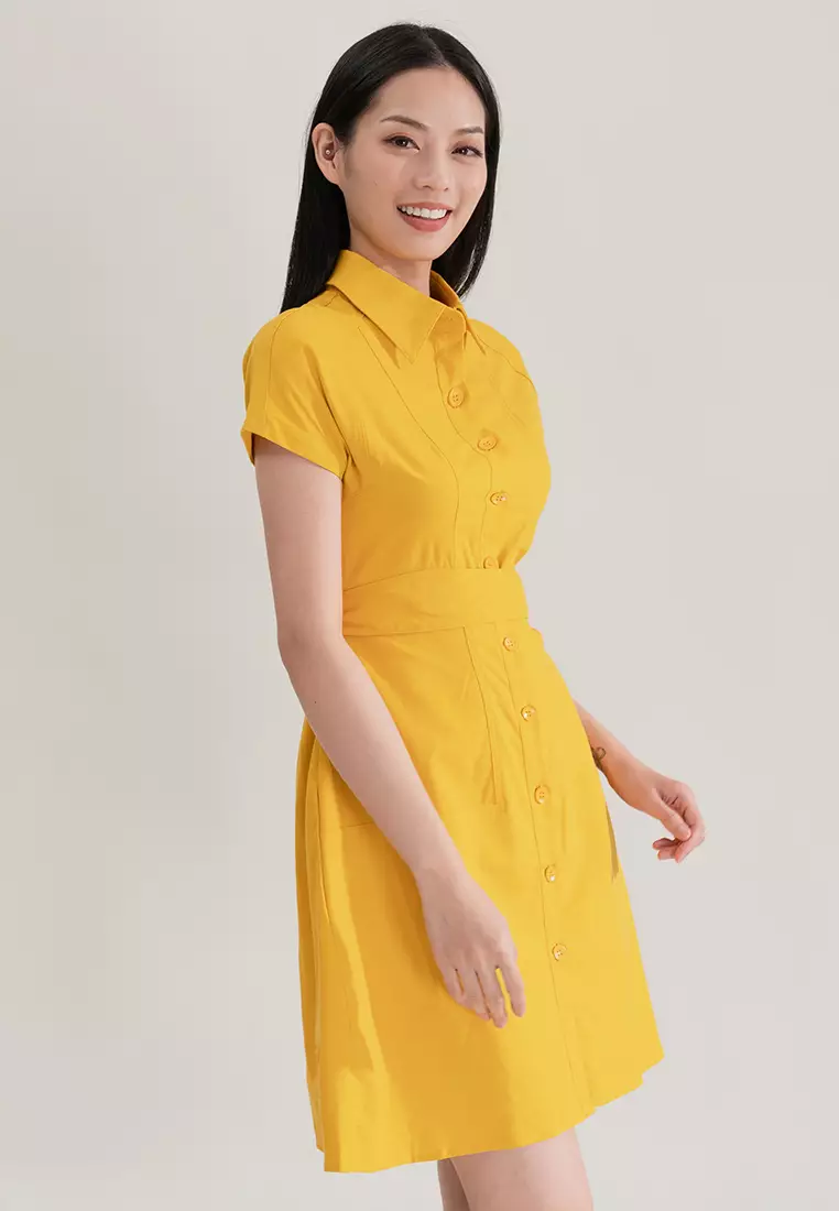 Yellow collared dress hotsell