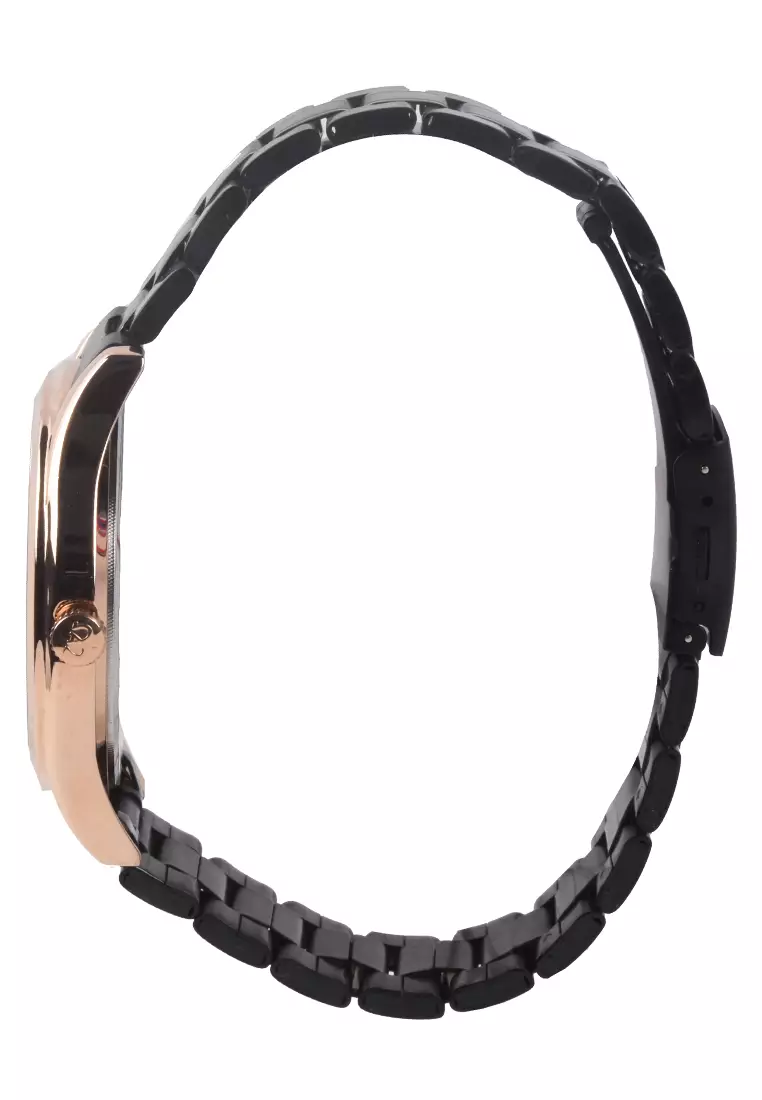 Mirage - Jam Tangan Analog Pria - Rosegold - Black Stainless Steel Bracelet - 8708M-A