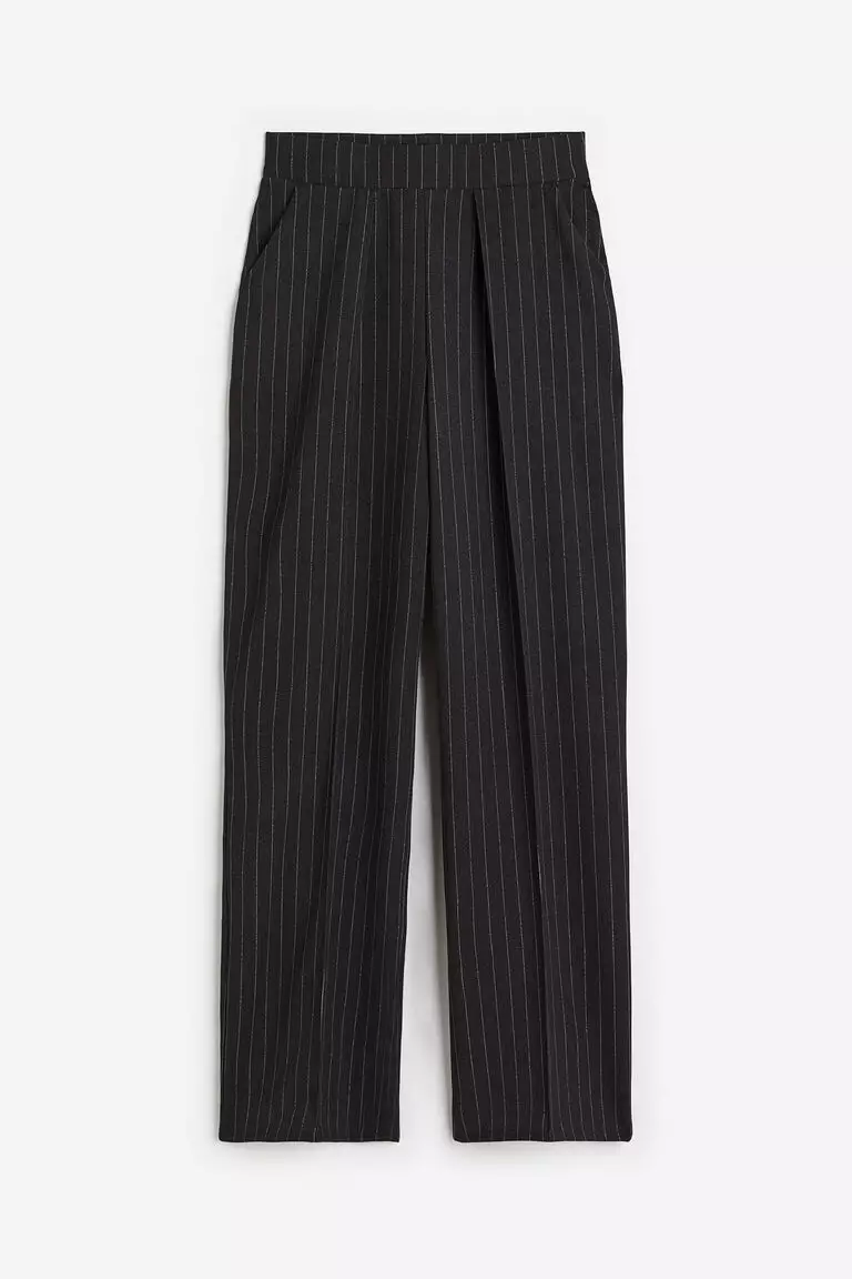 High-waisted tailored trousers