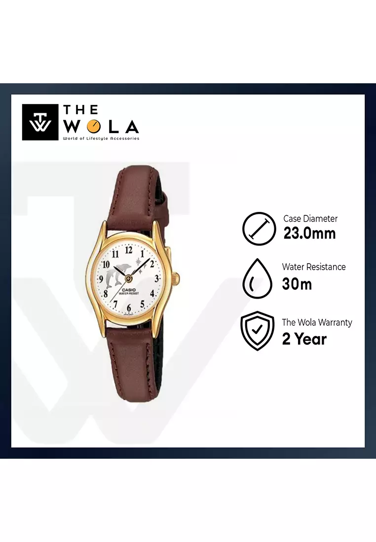 Women's Analog LTP-1094Q-7B9R Brown Genuine Leather Watch