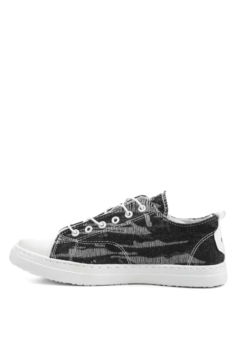 London Rag Black Distressed Denim Sneakers 2024 Buy London Rag Online